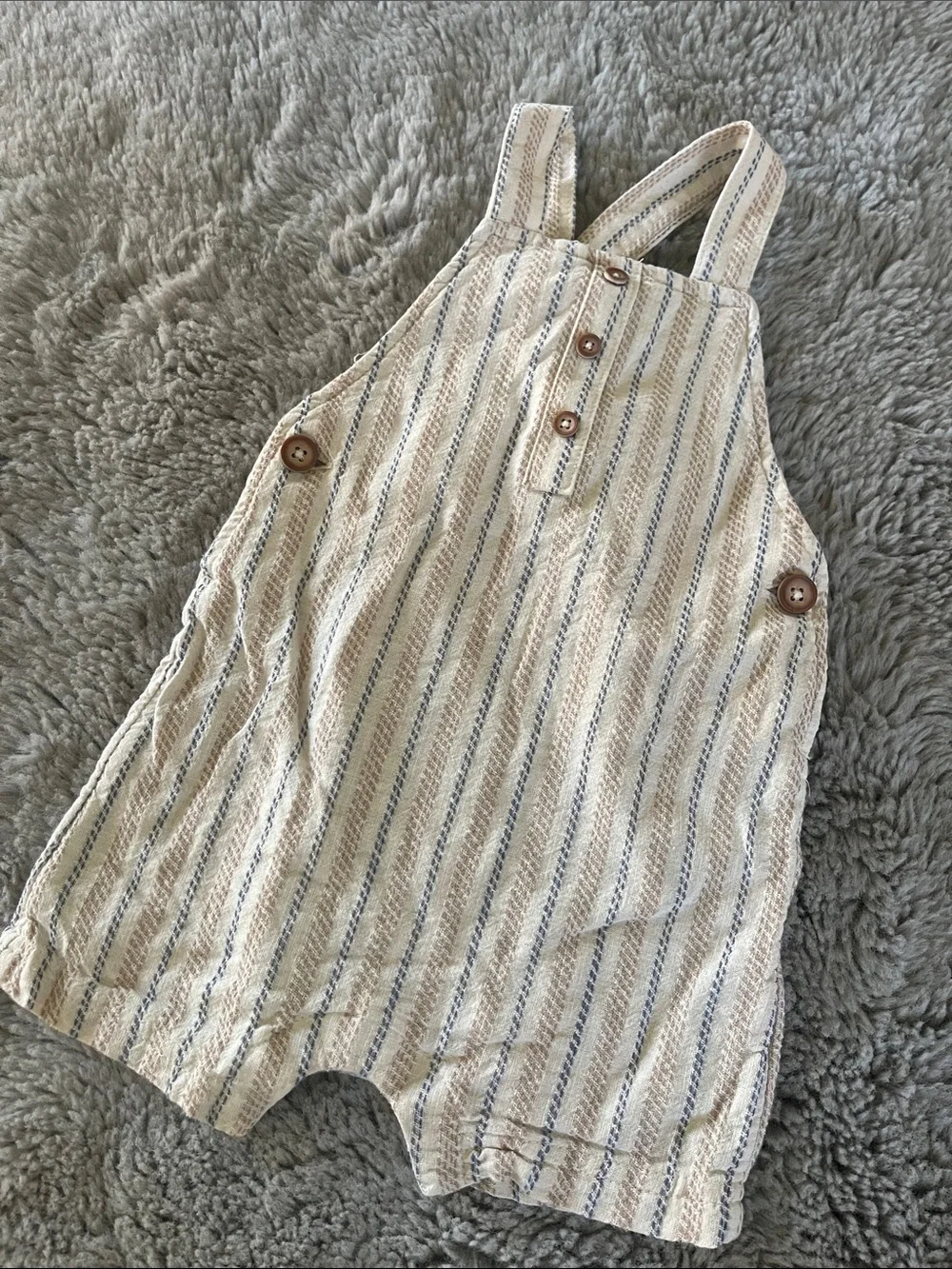 🌈 Carter’s Just One You Overalls Striped Boho Summer Shorts Sz 12M